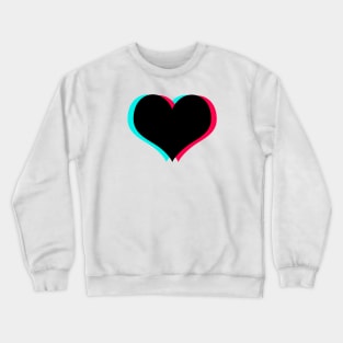 TikTok Heart Black Crewneck Sweatshirt